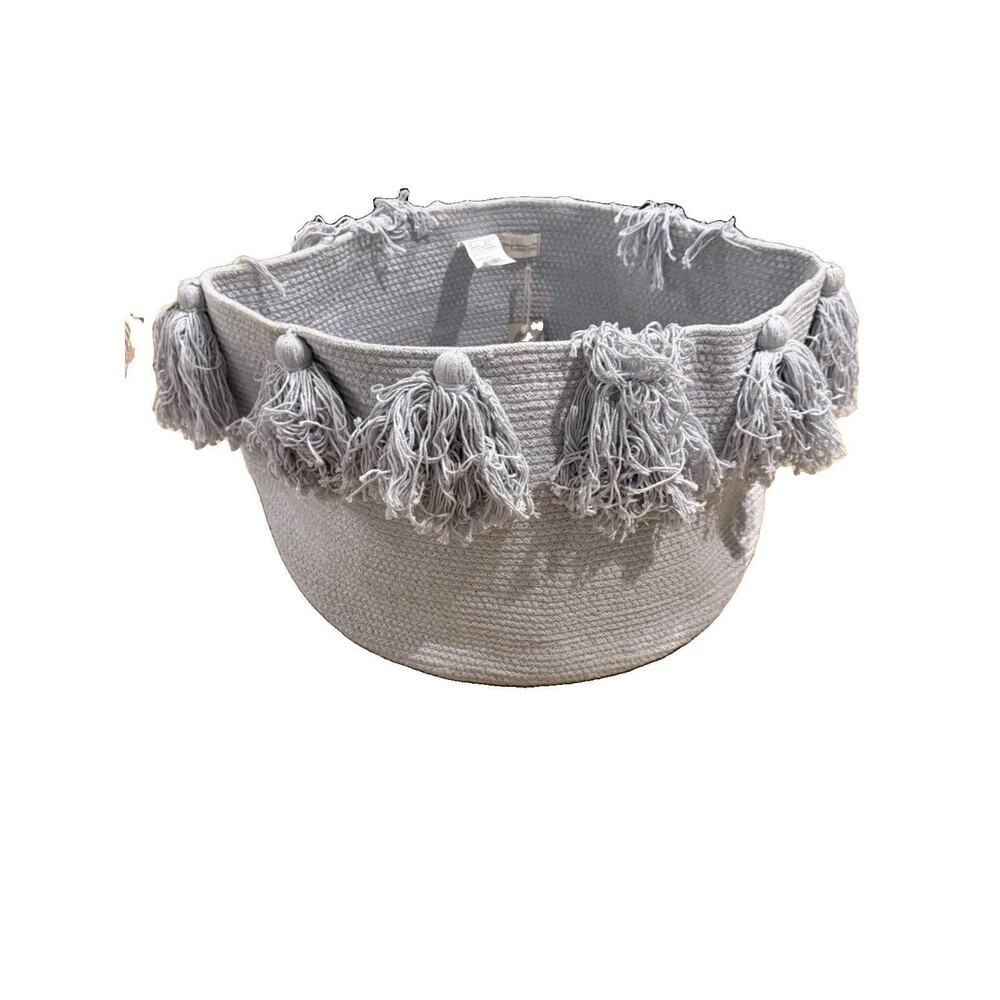 Lorena Canals Basket New Tassels Soft Blue NWT